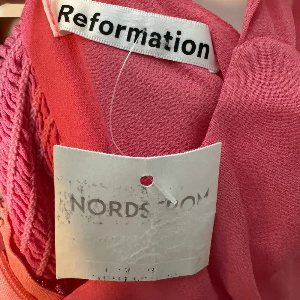 Reformation Annabell Dress Pink Tie Strap Size 4 NWT - Picture 9 of 13